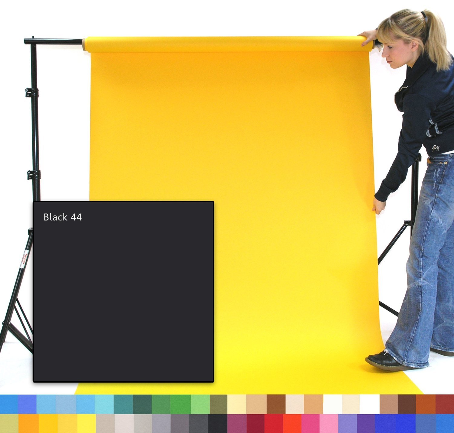 Fond du studio en papier 1.35x11m couleur NOIRE