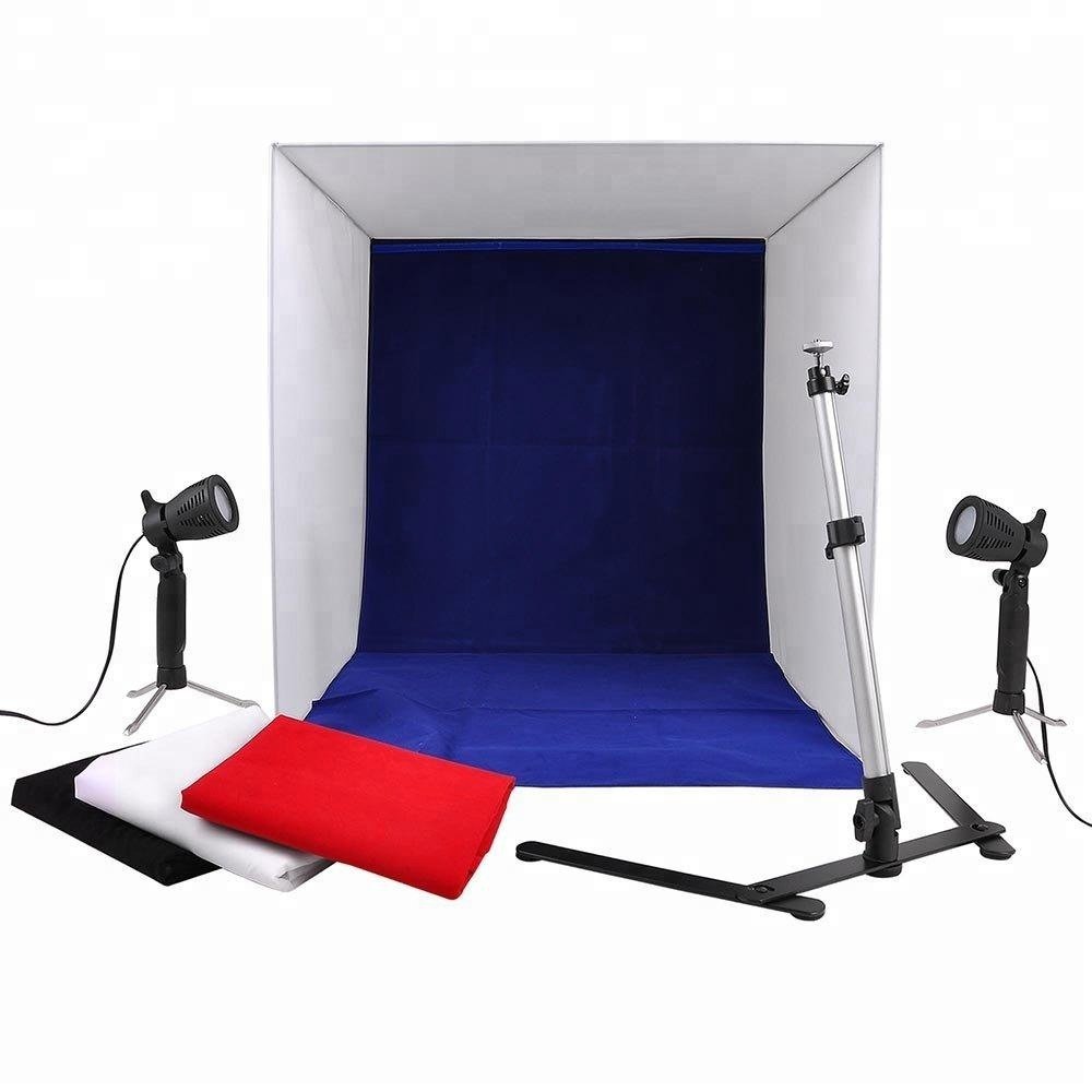 Tente photo LED PT-03 avec spots lumineux 60x60x60 cm