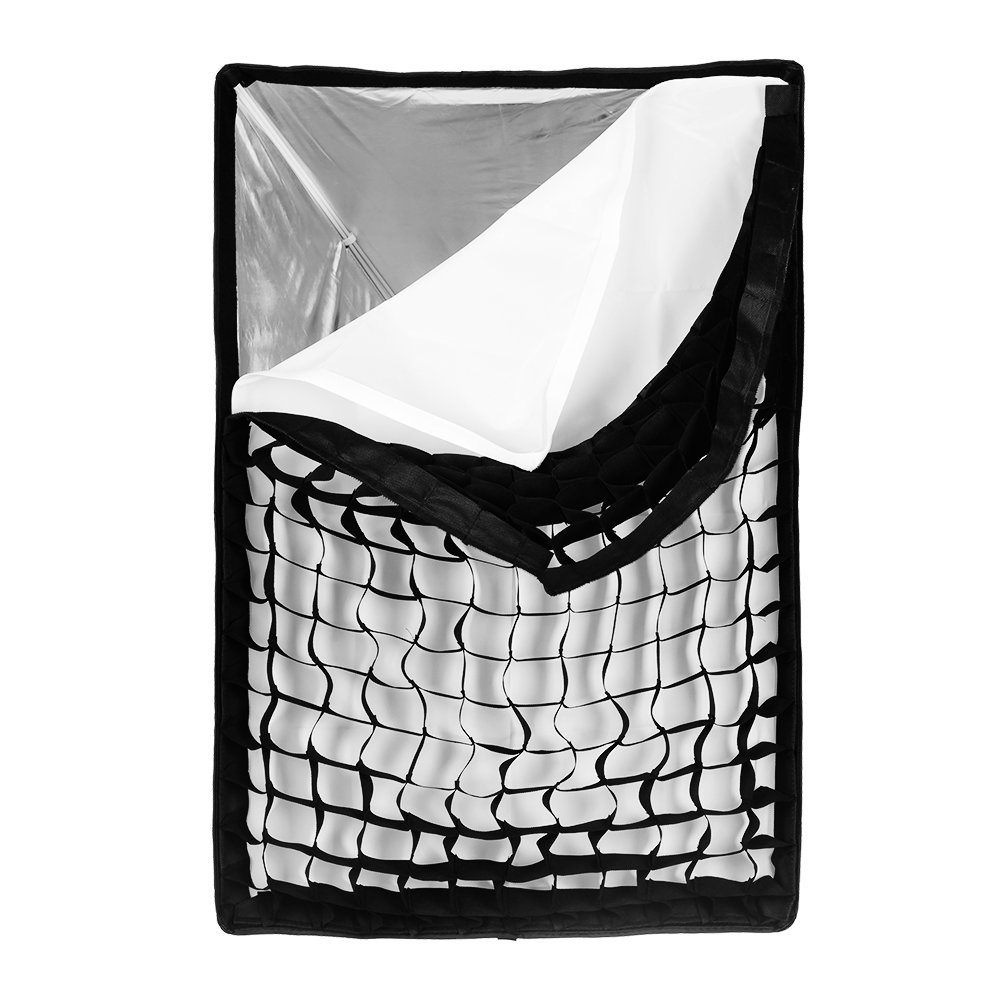 Auto-softbox rectangulaire 60x90 cm avec grille nid d'abeille