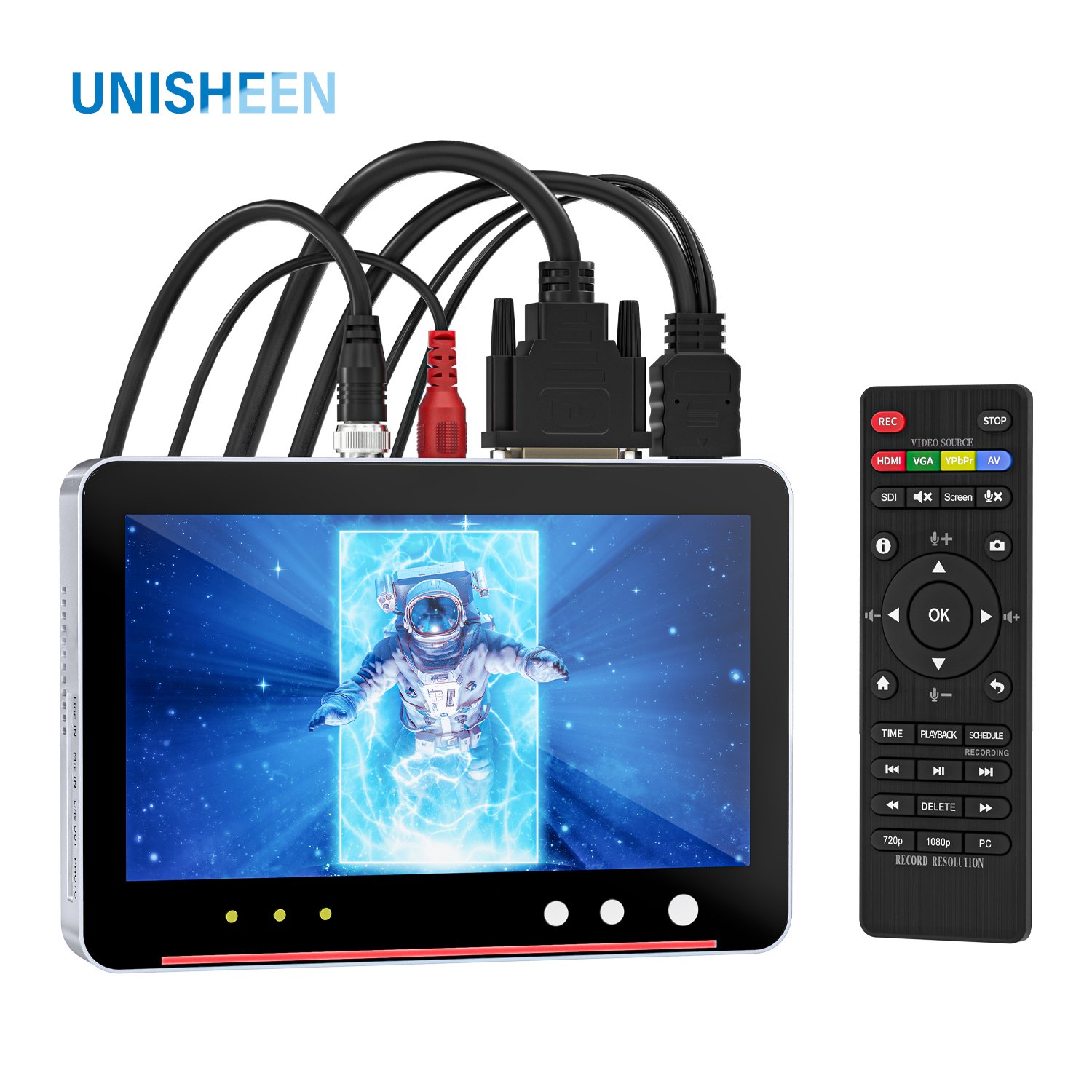 Unisheen UR550 Enregistreur vidéo SDI VGA DVI HDMI YPbPr S-vidéo RCA