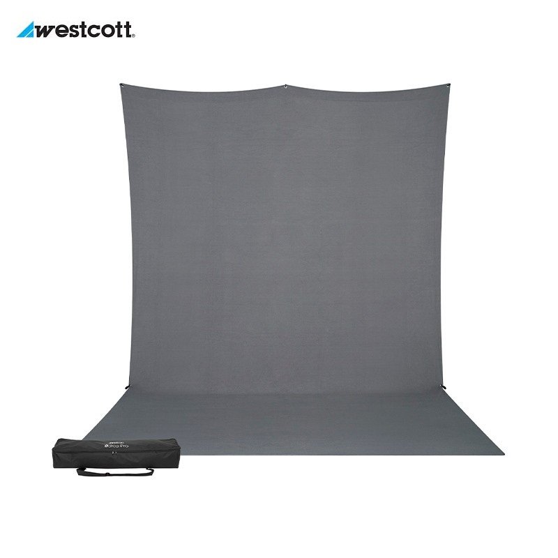 Kit fond stretch X-Drop cyclo Gris neutre (2.40 x 3.90 m) + Support